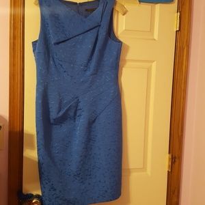 Blue Ruched David Meister Cocktail Dress